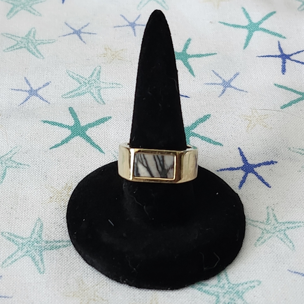 J. Crew Gold and Marble Ring